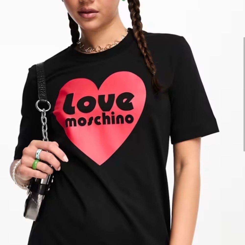 NEW with tags | Love Moschino Black with Red Heart T-shirt Dress